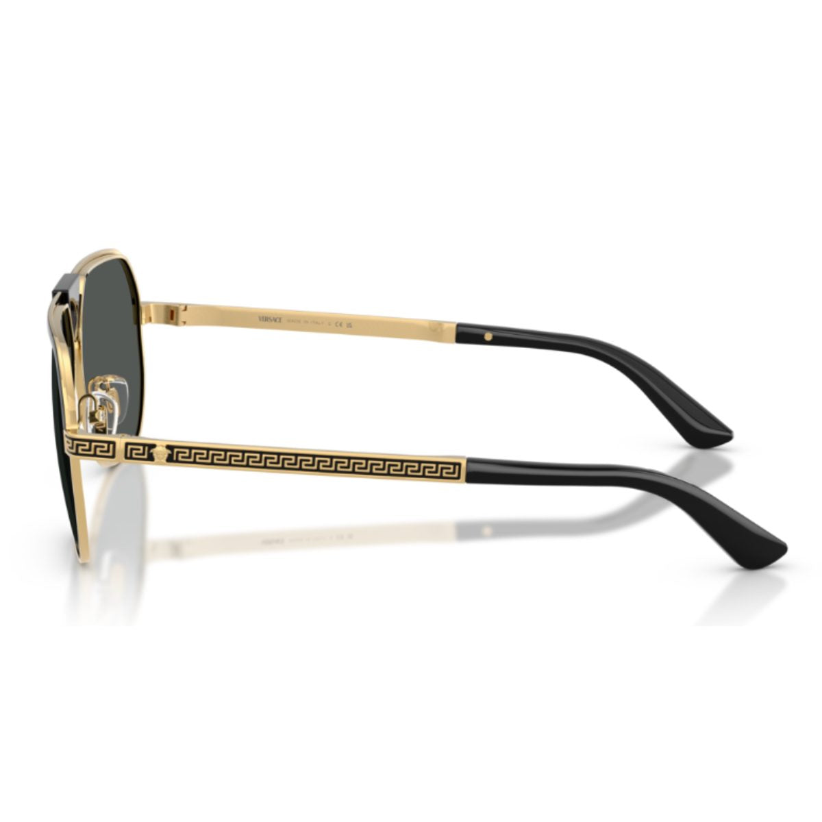 Versace VE2294 100287 61 Gold Black shield aviator metal sunglass culture luxury designer coomera side