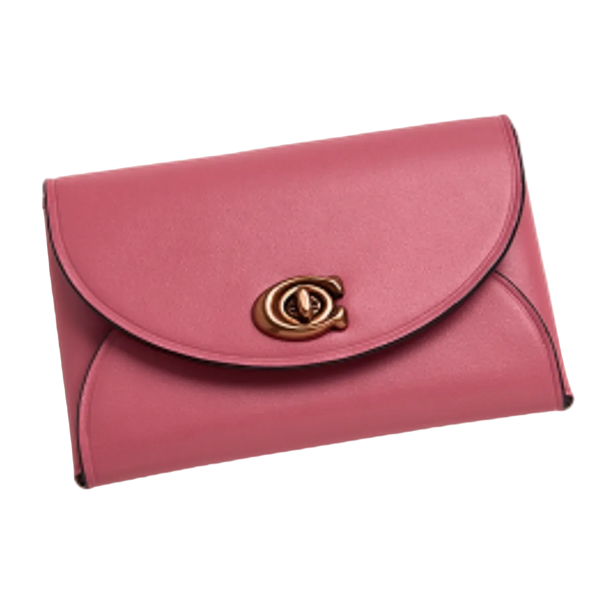 coach pink turnlock card wallet case