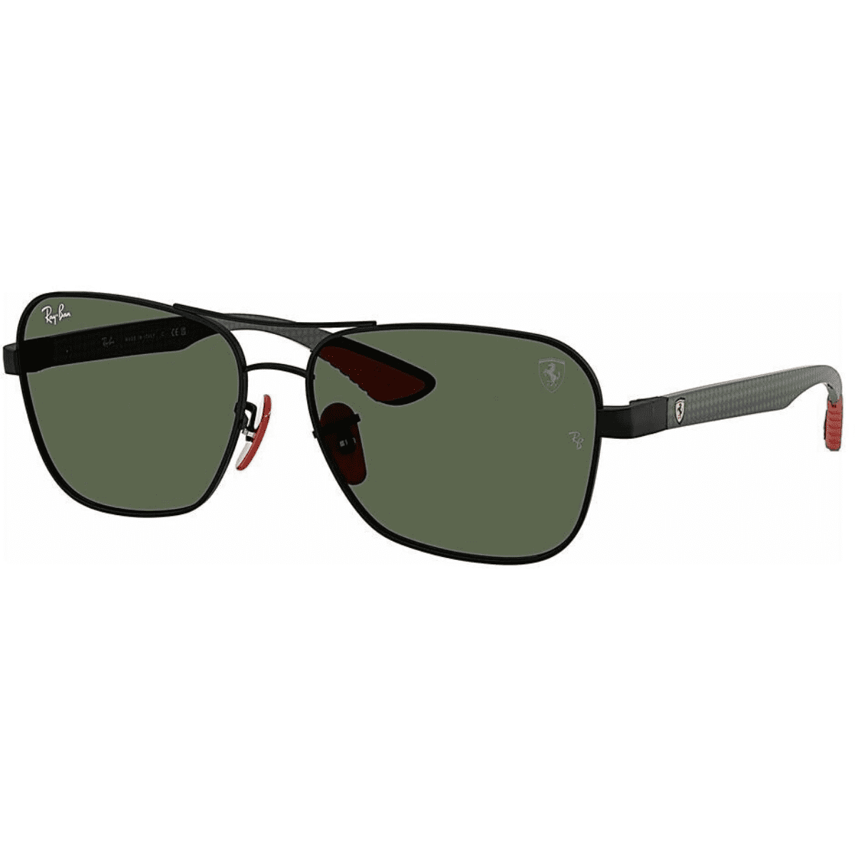 ray ban rb8336m scuderia ferrari collection f00271 RB8336M F0027158 MAT BLK GREEN FERARI mens sunglass culture side