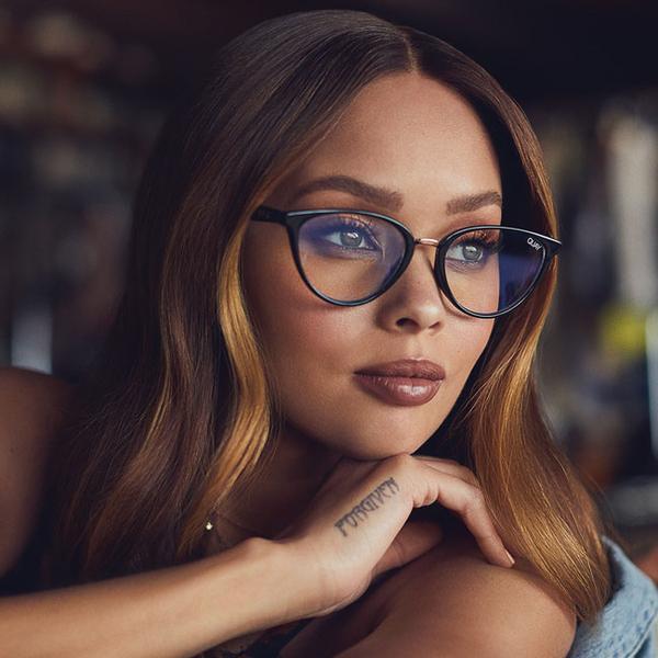 Quay Rumours Black/Clear Blue Light Blocker