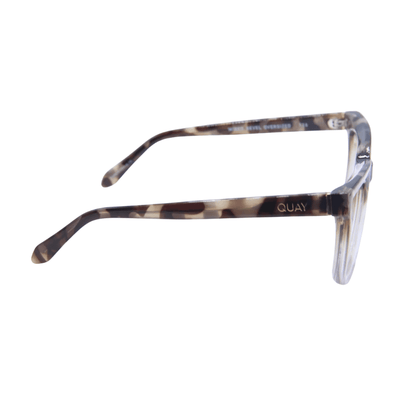 Quay Wired Bevel Oversized Tort/Clear Blue Light Blocker