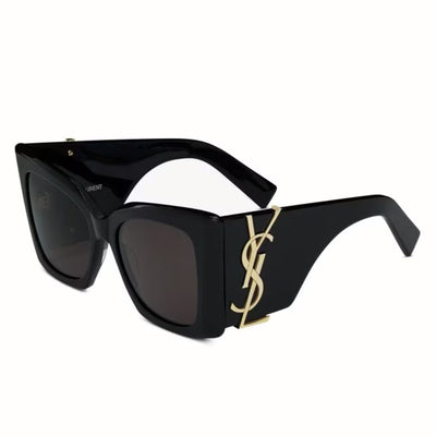 saint laurent ysl thick arm sunnies black logo gold SLM119 BLAZE sunglass culture coomera luxury designer front side details