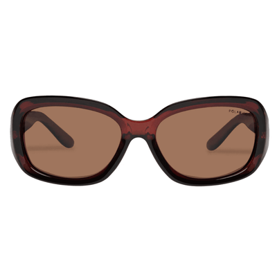 2358801 Cancer Council Enviro Elegance Dark Plum polarised womens oval wrap fashion classic sunglass culture front