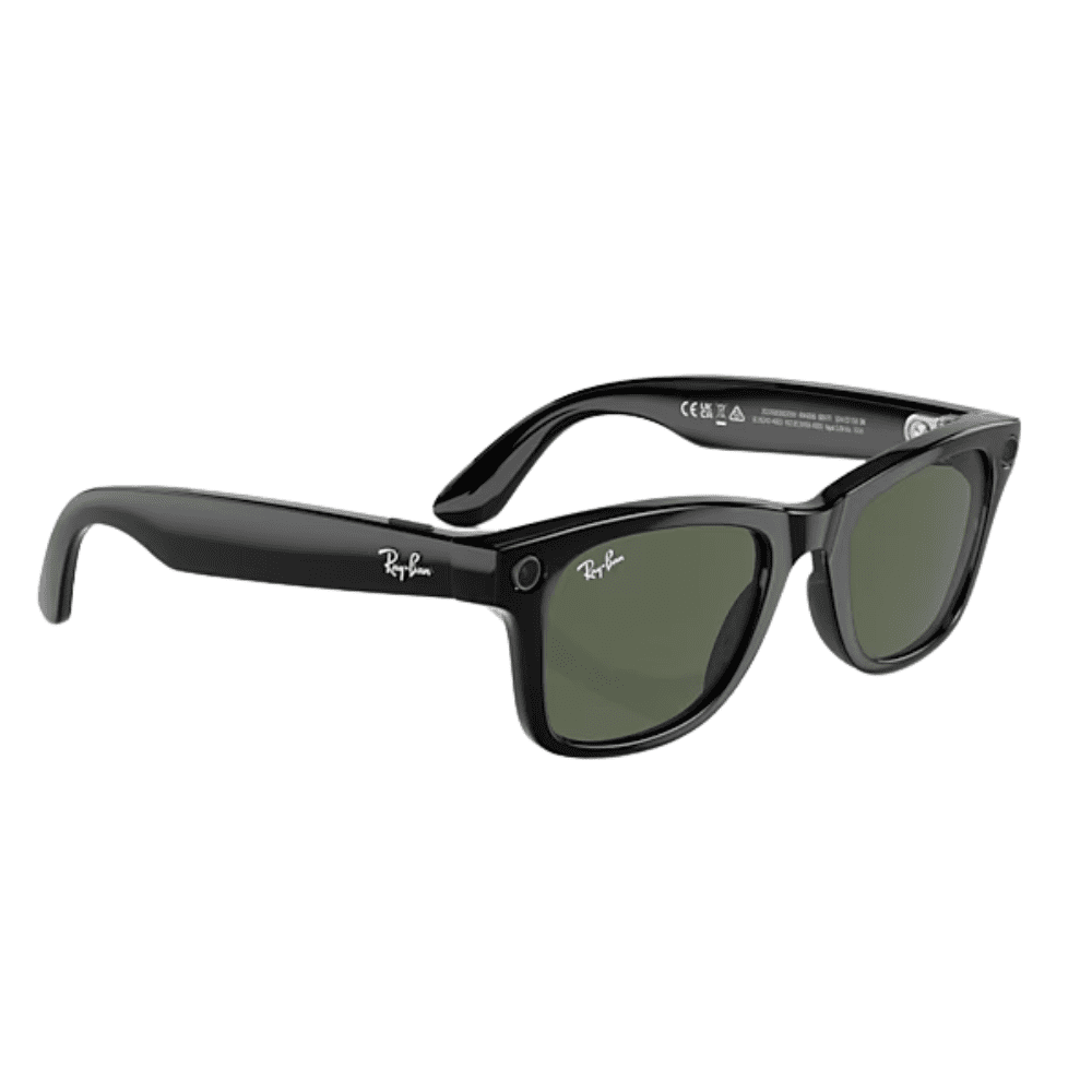 Ray-Ban Smart Glasses Meta Wayfarer RW4008 601/7153 Shiny Black/G15 Green LARGE