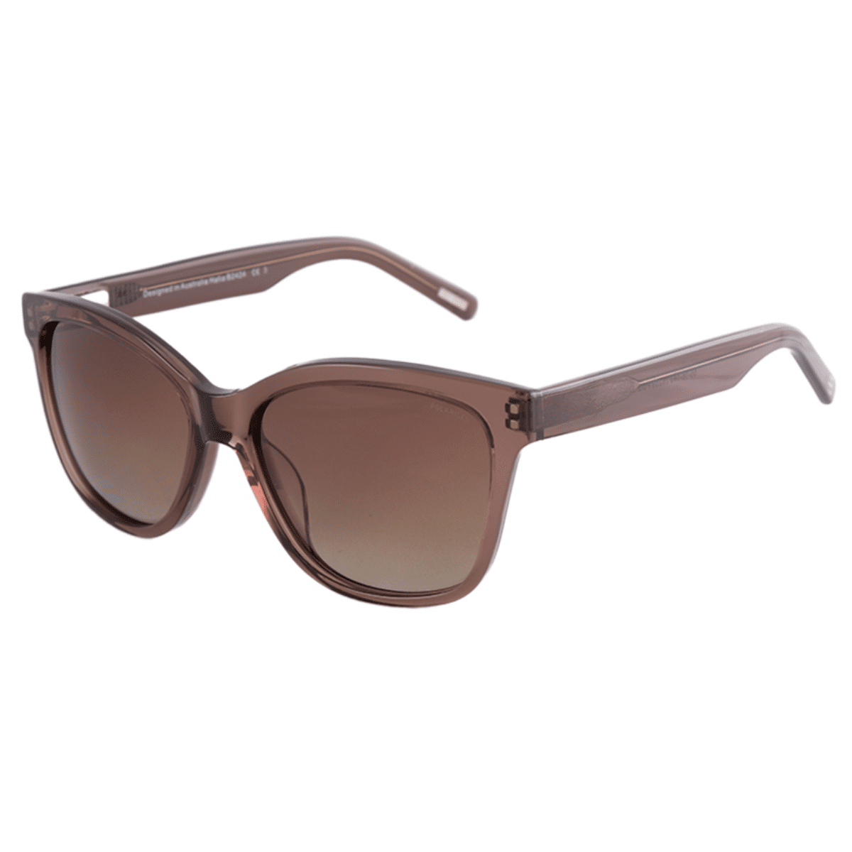 Bill Bass Halia 28289 Crystal Brown Polarised womens square cateye sunglass culture side