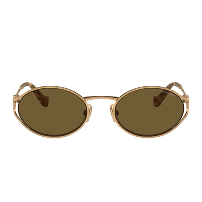 Miu Miu MU52YS 7OE01T 54 Brass Gold/Dark Brown