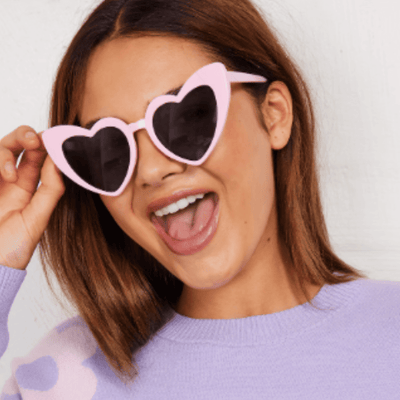 Heart Sunglasses Pink/Black