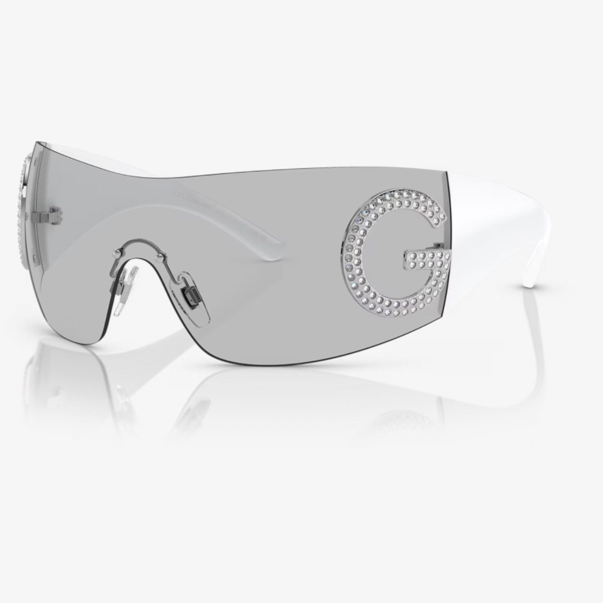 Dolce &amp; Gabbana DG2298B 06/87 40 Light Grey wrap sunglass culture side