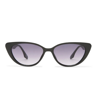 AIRE AMALTHEA 2542217 Black warm smoke gradient lens slim cateye womens sunglass culture