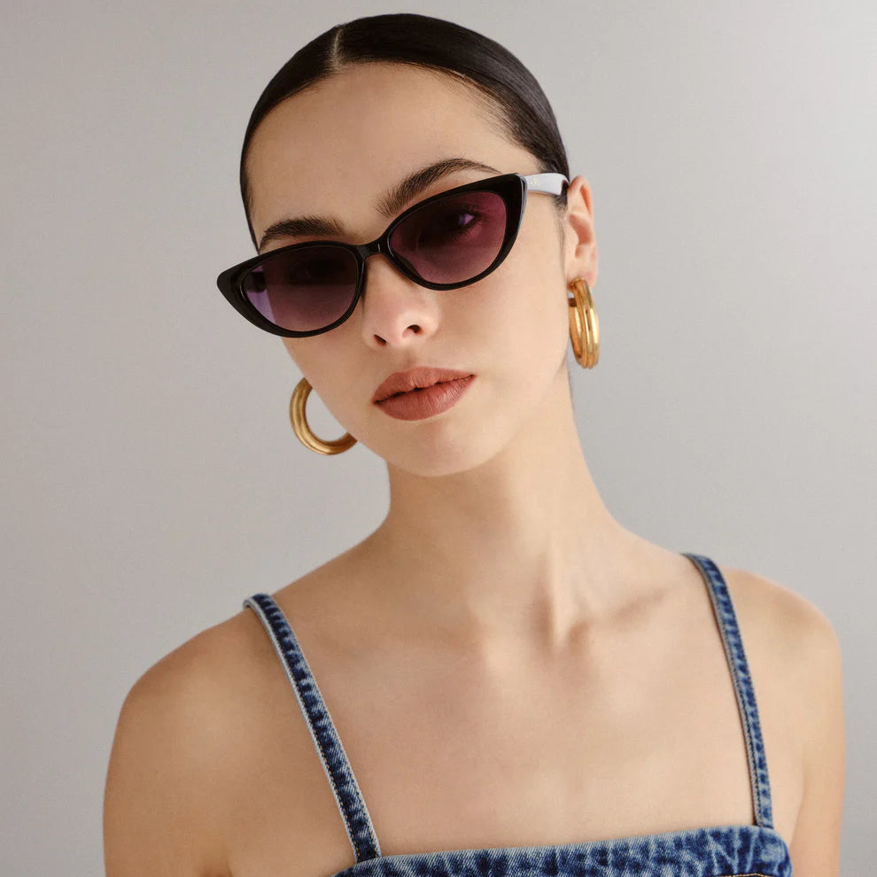 AIRE AMALTHEA 2542217 Black warm smoke gradient lens slim cateye womens sunglass culture
