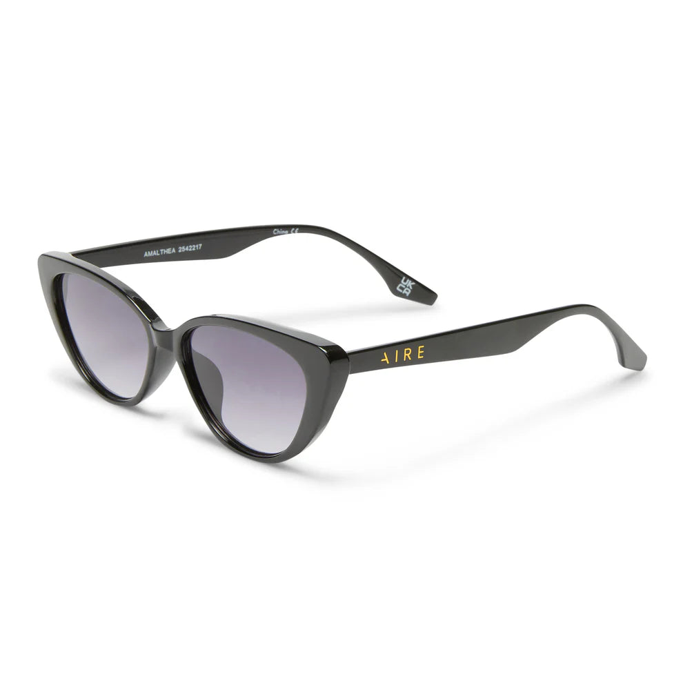 AIRE AMALTHEA 2542217 Black warm smoke gradient lens slim cateye womens sunglass culture side