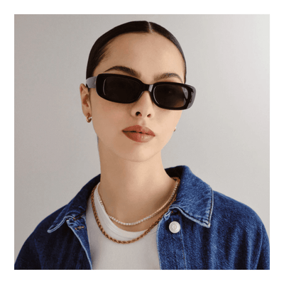 AIRE CERES 2122256 BLACK Rectangle UNISEX SUNGLASS CULTURE FRONT Model