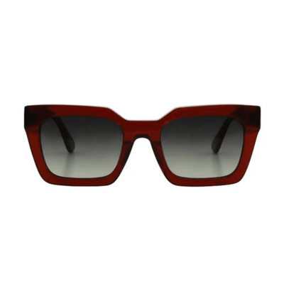 Bask Sol 89-9011 Crystal Red Polarised transparent rectangle everyday Sunglass Culture front