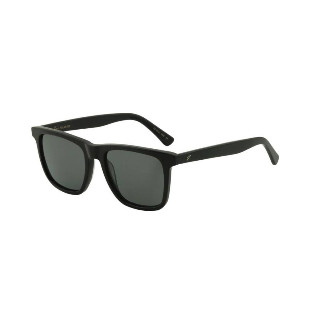 Black sunglasses with dark lenses on a white background