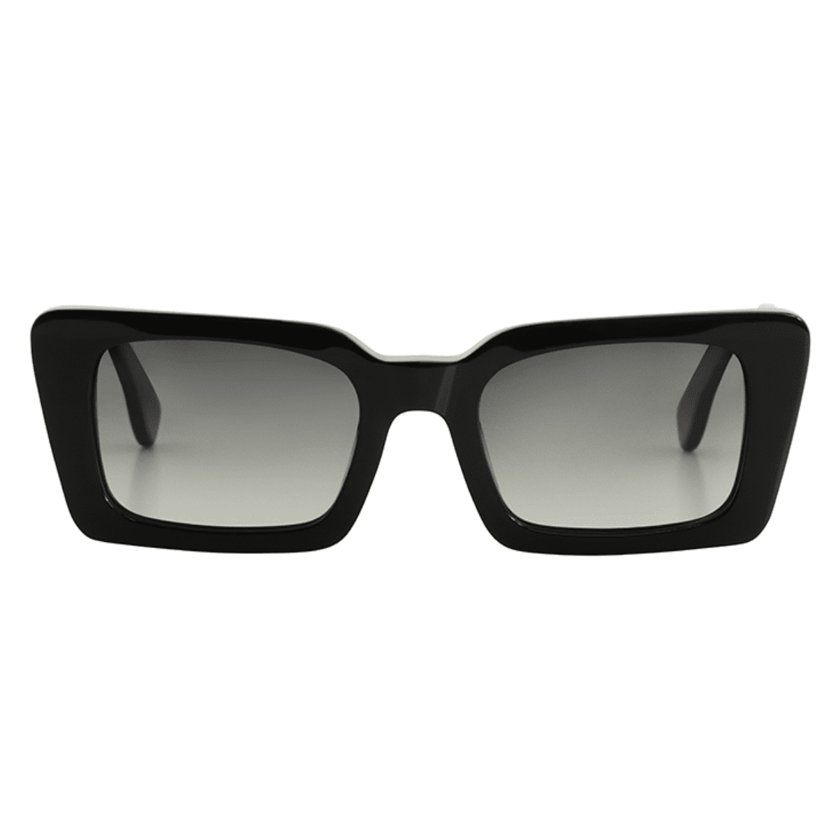 Bask Lou 58-0111 Shiny Black Polarised rectangle everyday Sunglass Culture front
