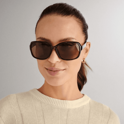 CANCER COUNCIL STAPELTON 2458835 plum tort womens wrap sunglass culture front model
