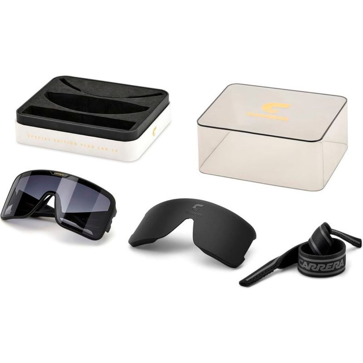 CARRERA FLAG LAB 15 003 99 90 Black shield Sunglass Culture Packaging
