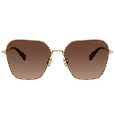 COACH 7168 CW189 9005T5 58 shiny bright gold polarised metal womens sunglass culture front