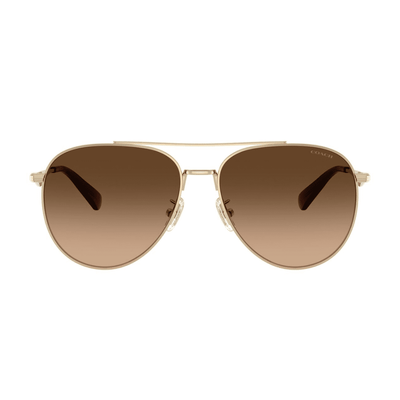 COACH 7169 CW193 900574 57 Brown Gradient Aviator metal womens sunglass culture front view
