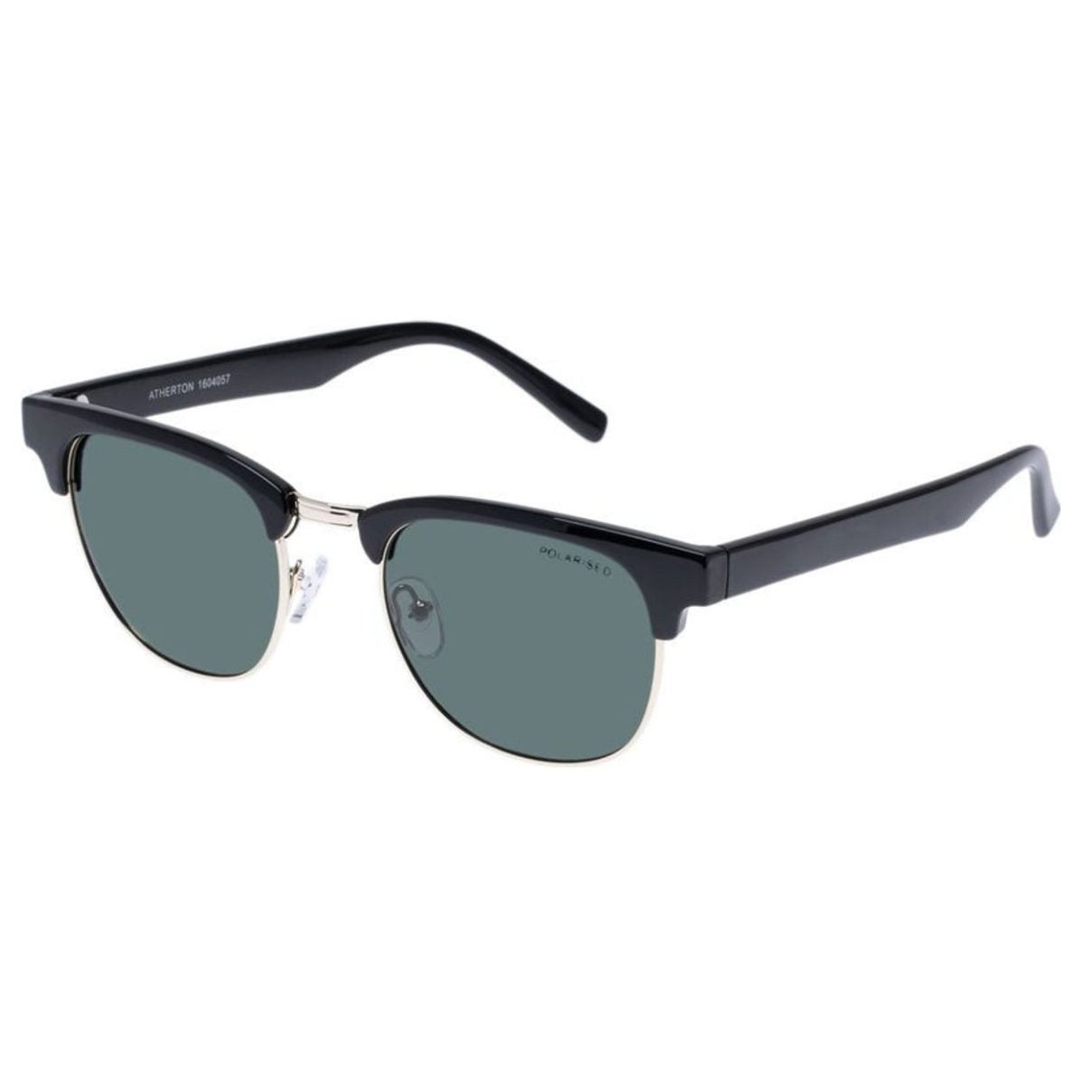 Cancer Council Atherton 1604057 Black and Gold Green lens Polarised cat 3 clubmaster browline unisex sunglass culture coomera