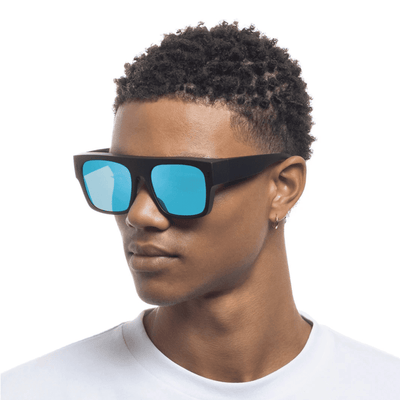 Cancer Council FITOVERS GERROA 2459404 Black blue polarised unisex sunglass culture side model female womens