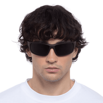 Cancer Council Grose Vale Sunglasses rubber black wrap mens sunglass culture model front