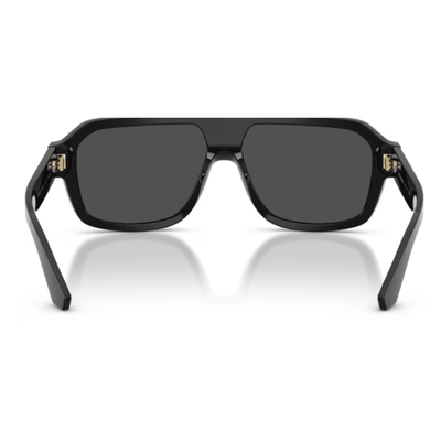 DOLCE GABBANA 4507 50187 27 shield unisex black gold front sunglass culture 1