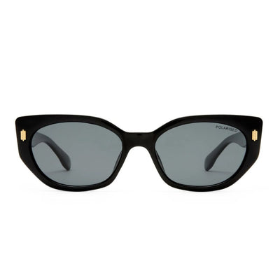 FLEMING 2558881 BLACK cc cancer council cat eye sunnies womens black smoke sunglass culture coomera front