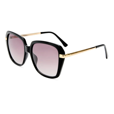 Fiorelli Jamie FIO2547322 Black Gold Warm Smoke Gradient Lenses large oversized square metal sunglass culture coomera