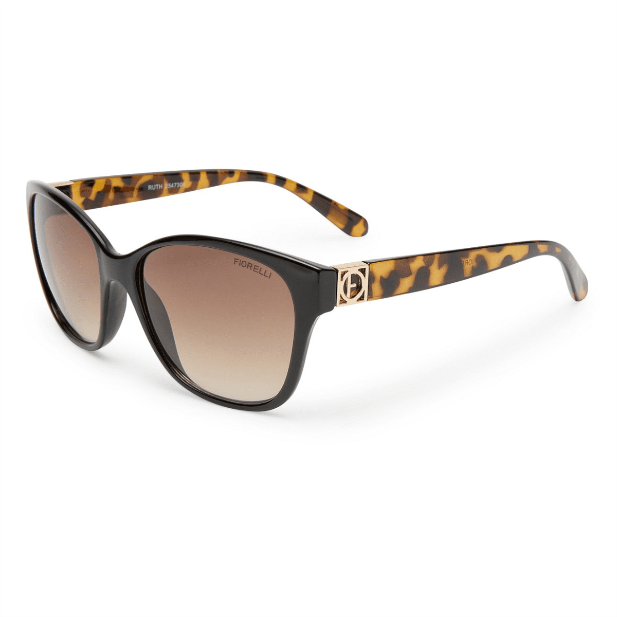 Fiorelli Ruth 2547304 Black Tortoise soft medium cat eye womens classic sunglass culture side