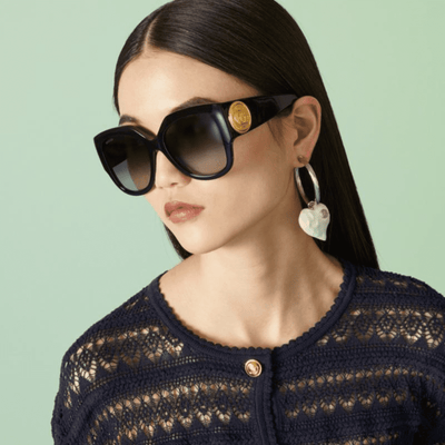GG1407S gucci sunglass culture black gold logo model womens