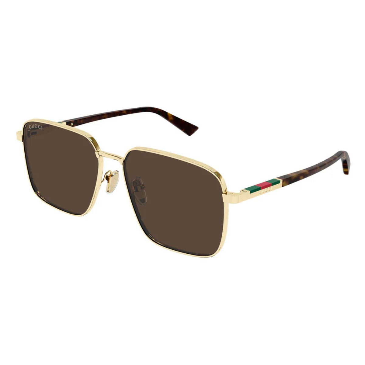 GG1965SK 002 gucci gold brown tort metal square sunglass culture coomera