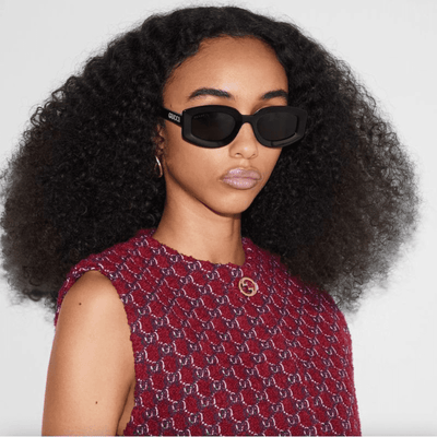 GUCCI 1719S 001 BLACK grey oval womens sunglass culture model fashion style trend