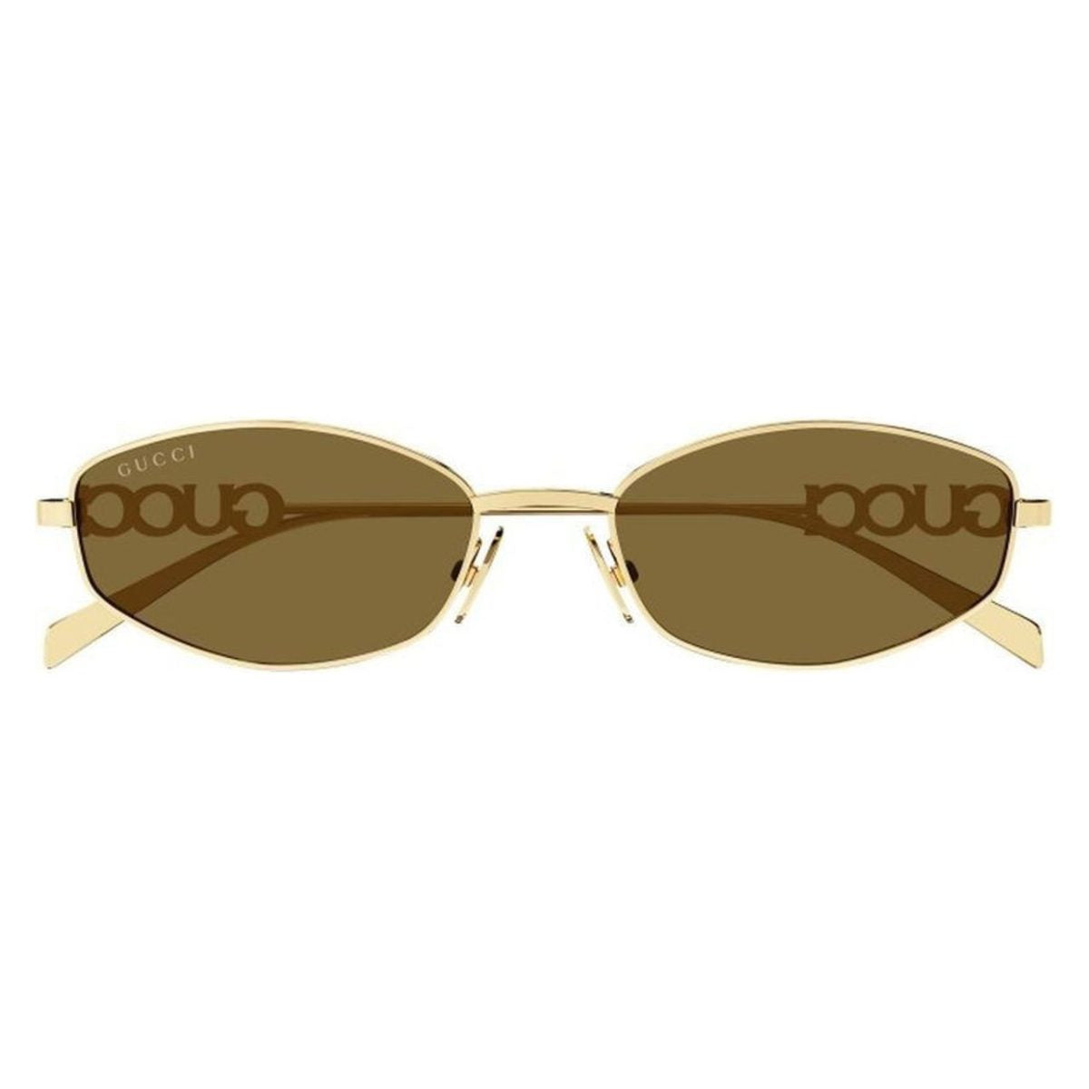 GUCCI 1802S 005 GOLD BROWN logo metal arms lettering Sunglass Culture Luxury sunnies store online gold coast Coomera