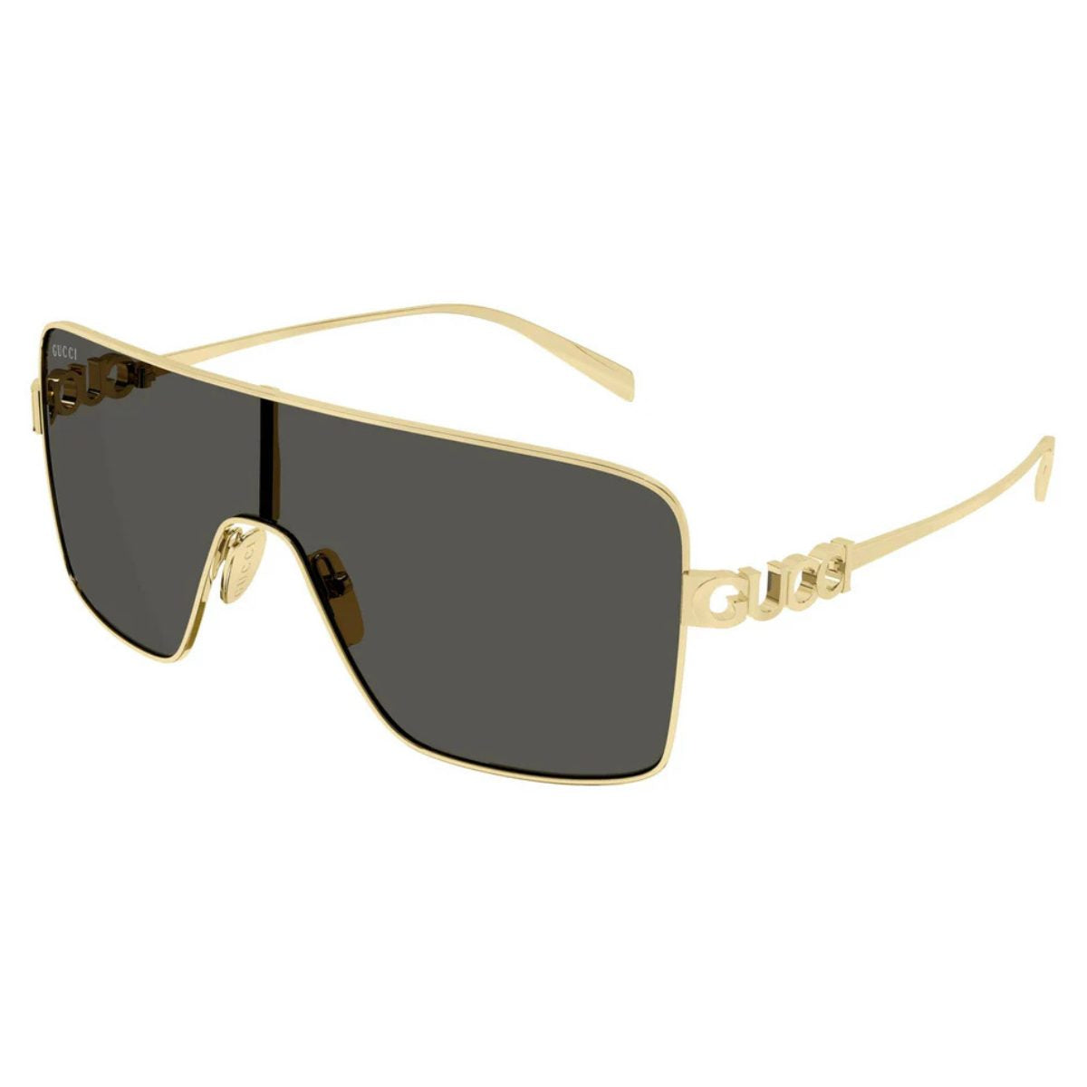 GUCCI 1936S 001 GOLD GReY SHIELD metal frame trend Sunglass Culture Luxury sunnies store online gold coast Coomera detail side