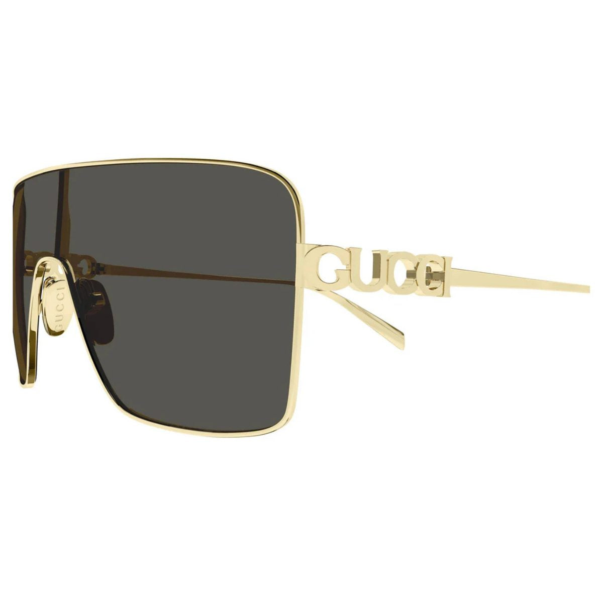 GUCCI 1936S 001 GOLD GReY SHIELD metal frame trend Sunglass Culture Luxury sunnies store online gold coast Coomera