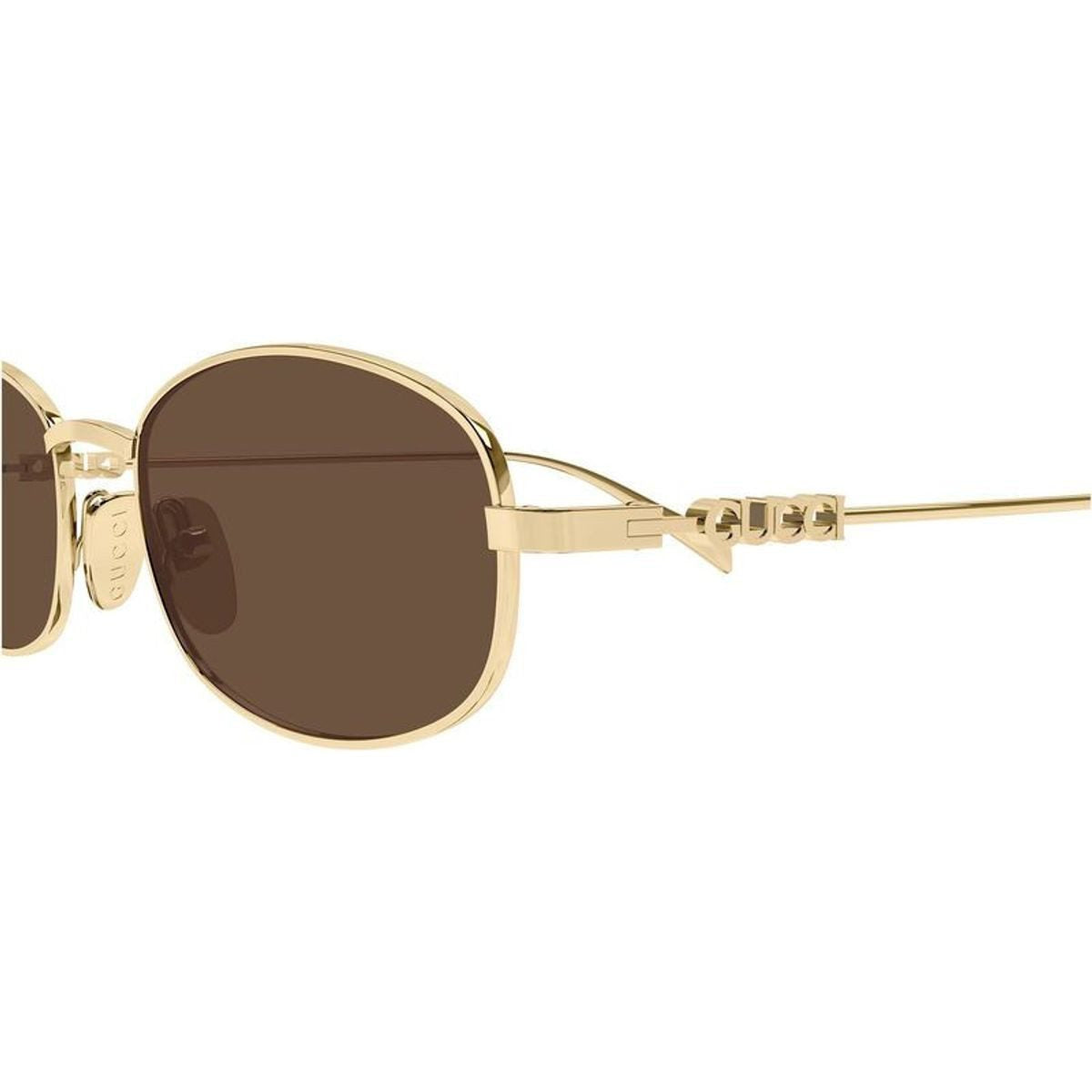 GUCCI 1940S 002 GOLD BROWN oval round metal Sunglass Culture Luxury sunnies store online gold coast Coomera detail