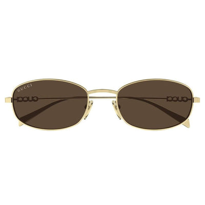 GUCCI 1940S 002 GOLD BROWN oval round metal Sunglass Culture Luxury sunnies store online gold coast Coomera folded