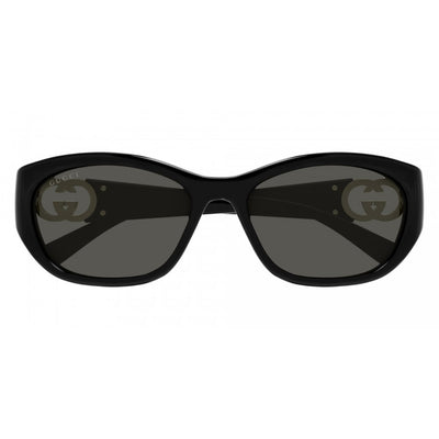 GUCCI GG1826K 001 57 16 140 BLACK GREY Sunglass Culture Luxury sunnies store online gold coast Coomera details silver folded