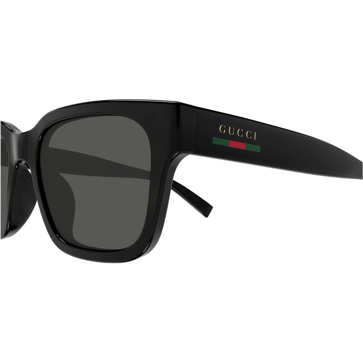 GUCCI GG1857 SK001 black rectangle unisex sunglass culture coomera detail stripe green red classic