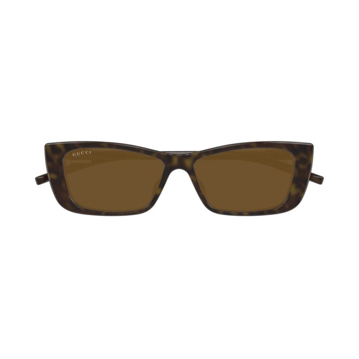 GUUCI GG1681S 004 53 HAVANA TORT BROWN sleek slim cat eye sunglass culture fold trend 2025 2026 as seen on love island