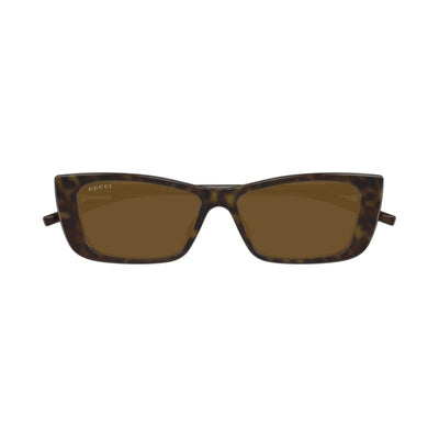 GUUCI GG1681S 004 53 HAVANA TORT BROWN sleek slim cat eye sunglass culture fold trend 2025 2026 as seen on love island