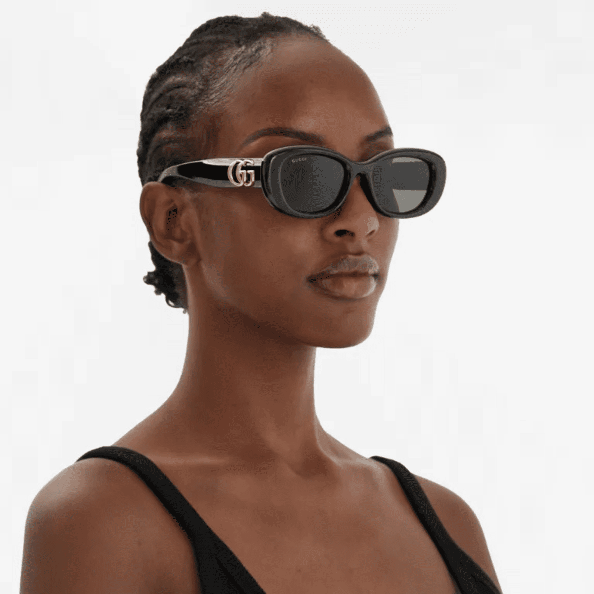 Gucci GG1829SK001 Black Black Grey chunky oval womens sunglass culture side model