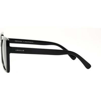 LOCELLO 3908B MACKENZIE oversized square womens black sunglass culture side arms temple
