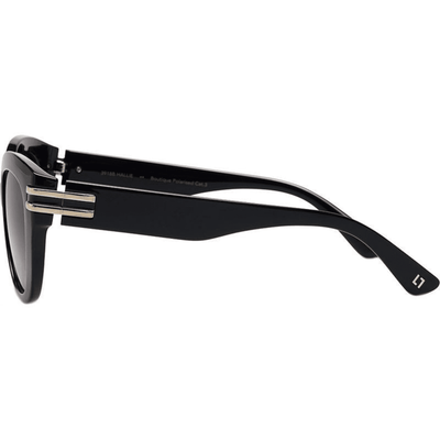 LOCELLO HALLIE 3918B Black gold accent cat eye premium collection sunglass culture side arm temples