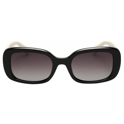 LOCELLO TAYTUM 3923B BLACK white sunglass culture coomera rectangle modern womens polarised sunnies front