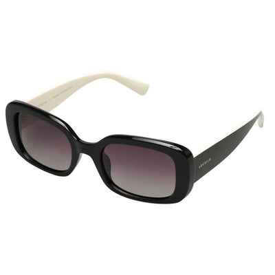 LOCELLO TAYTUM 3923B BLACK white sunglass culture coomera rectangle modern womens polarised sunnies side view