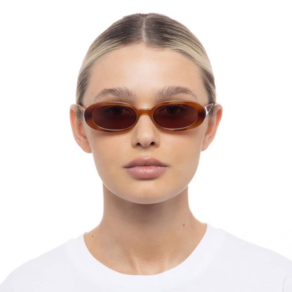 Le Specs Outta Love 2202445 Vintage Tort rose lens oval womens Sunglass Culture front model