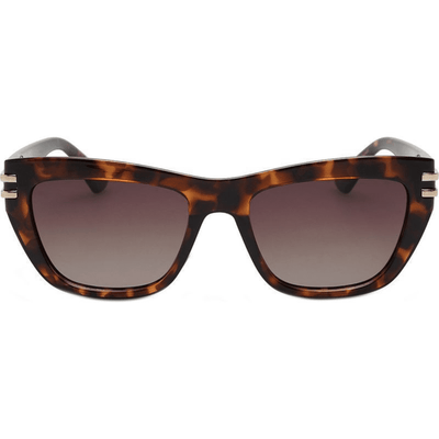 Locello Paige 3917E Tortoiseshell Brown Polarised cat eye squared rectangle sunglass culture front