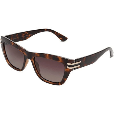 Locello Paige 3917E Tortoiseshell Brown Polarised cat eye squared rectangle sunglass culture side